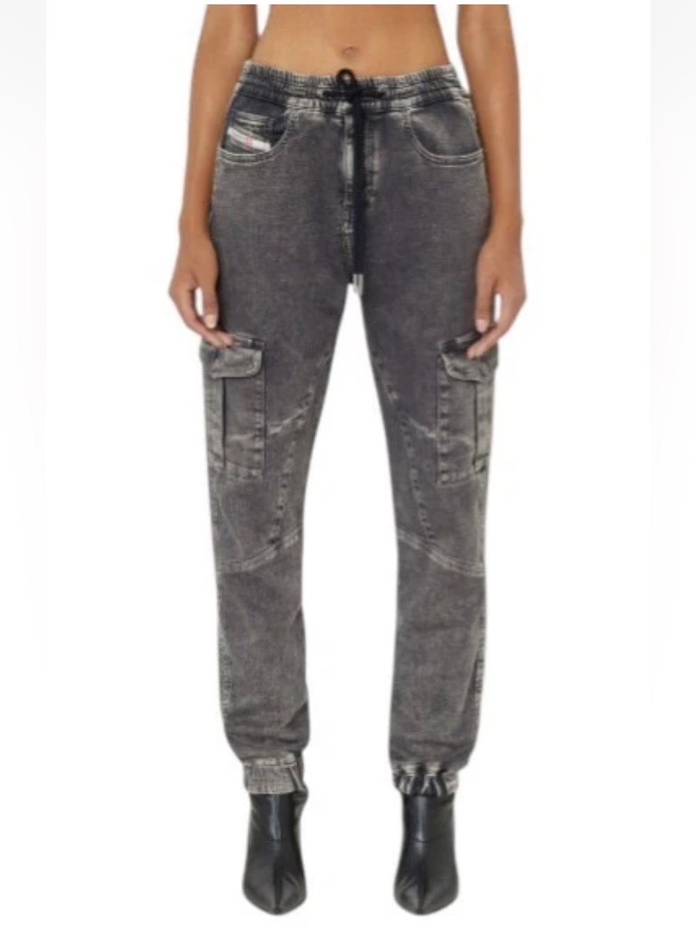 Diesel Industry D Ursy Drawstring Jogger Jeans Black size 24 $352 Certilogo Auth
